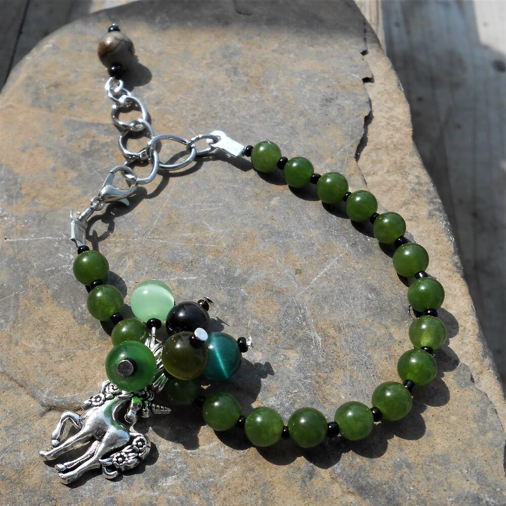 No. 2 Handmade bracelet with unicorn charm